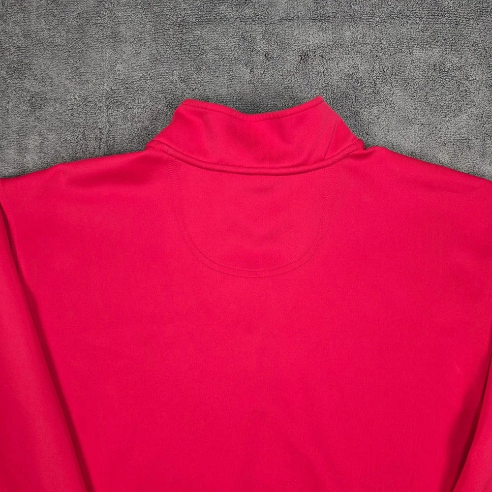 F&G Tech Mens XL Pink 1/4 Zip Performance Pullover Golf Stretch 1911 Logo